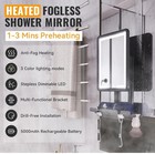 Led Fogless Shower Mirror For Shaving - Heated Fog Free  360   Adjustable
