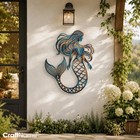 Mermaid Metal Sign  Outdoor Wall Art For Beach House Or Coastal Decor