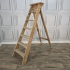 Vintage Wooden Step Ladder Library Steps Rustic Folding Display Shelf Upcycle