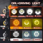 2x 4 5  Led Motorcycle Driving Lights White Amber Drl Fog Lamp Auxiliary Lights