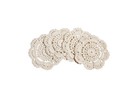 Round Cotton Crochet Doilies 4 Inch Beige Set Of 4 Handmade Coasters