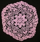 Vintage Pink   White Doily Lot Doilies Round Crochet 10 11 Inch