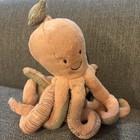 Jellycat Baby Odell Octopus Activity Toy Plush Stuffed Animal Peach Grey 