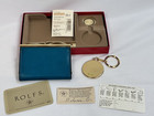Vtg 1980s Rolfs Teal Leather Embossed Credit Card Holder Keychain Boxed Set Usa
