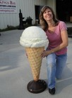 Vanilla Ice Cream Cone Standing Shop Display Floor Sign 3 Ft