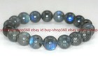 Natural 10mm Gray Labradorite Gemstone Round Beads Elastic Bracelet 7 5   Aa 