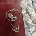 Moissanite Interlocking Circles Bracelet With Matching Earrings