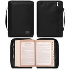 Bible Cover For Men  Women  Black Canvas With Zipper  Jesus Fish Design