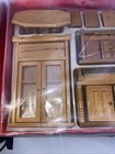     Vintage Miniature Wooden Dollhouse Furniture Set Cabinet Hutch Rocker