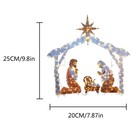 Outdoor Metal Nativity Scene Yard Stake - Lighted Christmas Decoration  20x25cm 