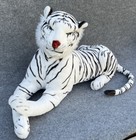 Melissa   Doug Jumbo White Bengal Tiger 38  Plush Realistic Stuffed Animal