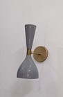 1950 s Mid Century Brass Italian Diabolo Wall Sconce Light Fixture Pair