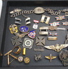 Lot Of Sterling Silver Military Pins rings bracelets Some Missing Pieces