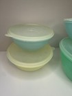 Vintage Tupperware Wonderlier Nesting Bowls Lids Pastel Storage Containers