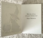 Unused Halloween Girl Witch Cauldron Pot Vtg Greeting Card Marian Heath 1990s