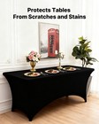 Vevor 3 Pack Spandex Fitted Tablecloth Stretch Table Cover For 6ft Table Black