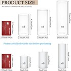 Set Of 24 White Pillar Candles With Clear Glass Hurricane Holders- Elegant Cy   