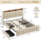 King Size Bed Frame With 4 Storage Drawers King Bed frame And Headboard Upholste