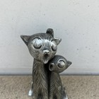 Vintage Pewter Singing Cats Figurine Made In Italy Pelted 3 25    Tall - Detailed