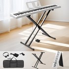 Glarry Foldable 88-key Full Size Semi-weighted Digital Piano With X Stand White