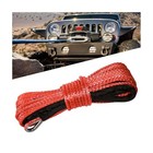 1 4   X 50 Ft Car Synthetic Winch Rope Kit  10000lbs Heavy Duty Vehicle Red