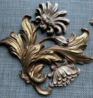 Mcm 1965  Syroco 2 Piece Vintage Wall Decor Gold Floral  5164    5165 