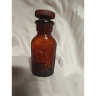 Antique Poison Tinct Iodine Bottle Amber Glass Skull Crossbones Dropper Brown Ex