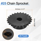  25 Chain Roller Sprocket 12x10 5mm D-shape Hole 25 Tooth With Set Screws Black