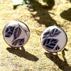 Cuff Links From Vintage Broken Plates Upcycled Porcelain  China Recycled 