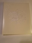Hallmark Vtg Wedding Photo Album Embossed   Pierced White Bells Ivory White Nos