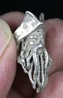 3cm Rare Old Chinese Miao Silver Arboreal Essence Old Man Head Pendant