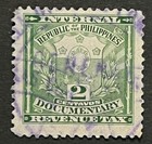 Travelstamps  Philippines Documentary Revenue Tax Stamp 2 Centavo Used Handstamp