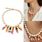 Artistic Bead Bikini Charm Necklace With Safe Beads For Active Children