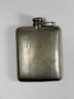 Vintage Evans Nickel Silver Art Deco Hip Flask 5    Usa Screw Cap Americana