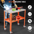 36 x18  Welding Table 1200lbs Heavy Duty Steel Workbench With Wheels Garage Shop