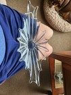 Clear French Crystal Starburst Mcm Fruitbowl centerpiece Splash Art 16x6 