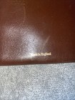Made In England Vintage Brown Leather Zipper Top Bank Money Bag