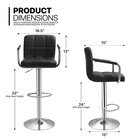 Black 4x Leather Swivel Bar Stool Adjustable Counter Height Pub Chair W armrest