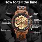 Luxury Wooden Watch For Men Quartz Chronograph Watch For Men Gold Dial Watches