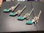 Rare Vintage 1955 Turquoise Blue Hubley Texan  38 Holster Set Of 4 Toy Cap Guns