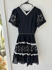 Vintage Rockmount Ranchwear Black  Gold  Silver Square Wear Dance Dress
