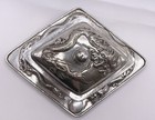 Chinese Export Silver Wang On   Co Small Covered Dragon Dish   Tray C 1920
