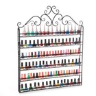 6 Tier Black Nail Polish Display Organizer Wall Rack Metal  hold To 120 Bottles 
