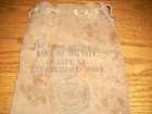 Vintage First National Bank Of Oil City Pa Established 1863 Canvas Money Bag 