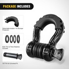 3 4  D-ring Shackles Black 4 75 Ton     2 Pack Off-road Recovery Kit For Trucks