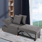 4-in-1 Convertible Sleeper Sofa 3-seat Linen Fabric Loveseat For Living Room A  
