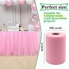 6 Inch X 100 Yards Pink Tulle Fabric Roll Spool For Diy Tutu Bow Wedding