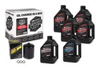 Maxima V-twin Synthetic Oil Change Kit W  Black Filter For Harley Twin Cam