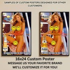 Sexy Pinup Girl Custom Alcohol Poster Any Beer Whiskey Tequila Vodka Brand   389