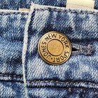 Vintage Jones New York Sport Skirt Womens 12 Blue Stretch Denim Pencil Mini Slit